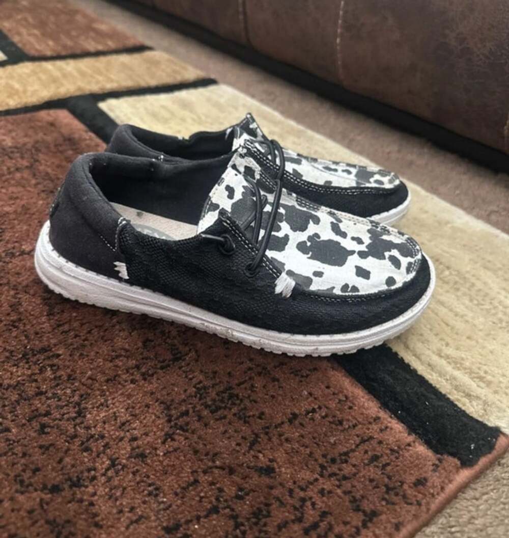 Hey Dude Wendy Boho Cow Print Slip On Shoes